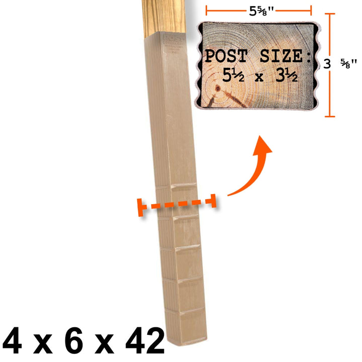 Post Protector Decay Protection 5.5-in x 3.5-in x 3-1/2-ft Cedar Tone Deck Post Sleeve