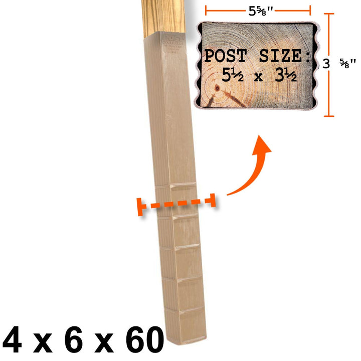Post Protector Decay Protection 5.5-in x 3.5-in x 5-ft Cedar Tone Deck Post Sleeve