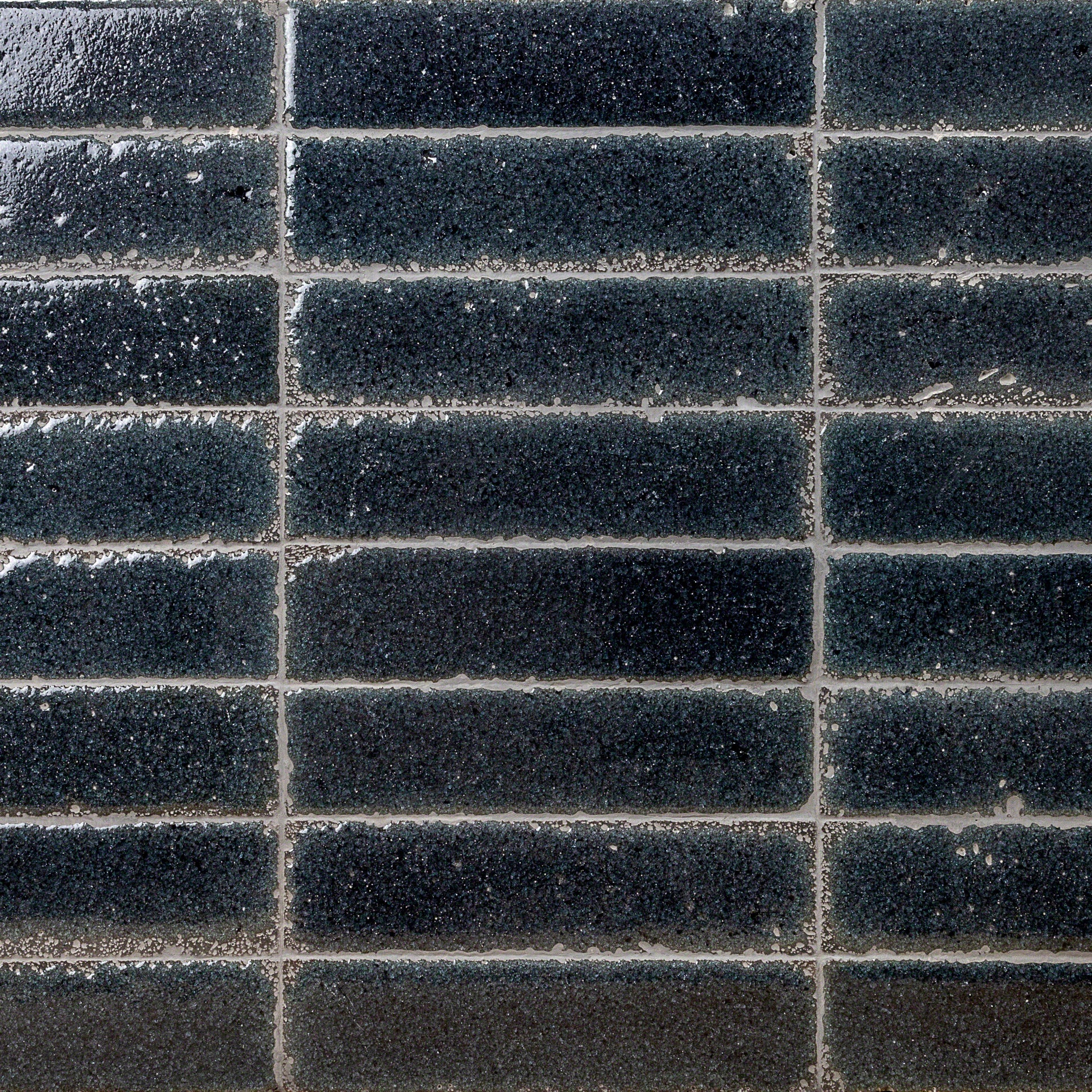 Artmore Tile Mineral Brick Black 3-in x 12-in Glazed Ceramic Subway Wall Tile product image