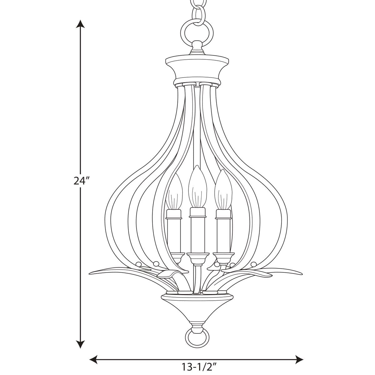 Progress Lighting Trinity 3-Light Antique Bronze Transitional Chandelier