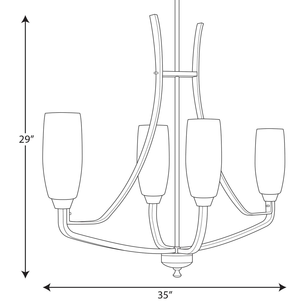 Progress Lighting Wisten 4-Light Antique Bronze Transitional Chandelier