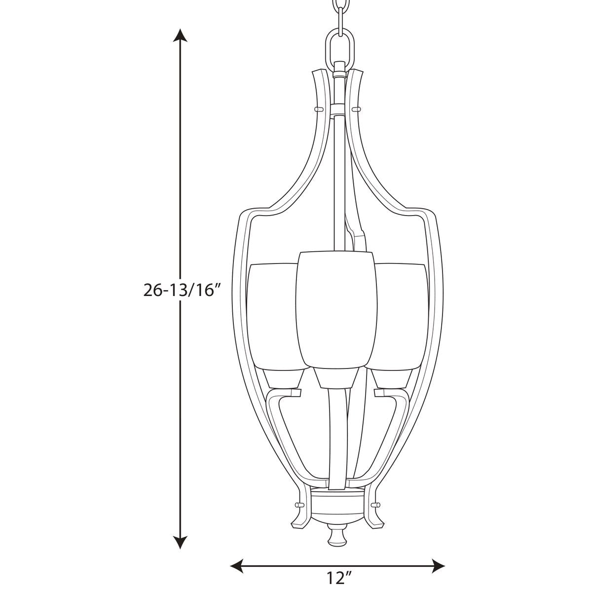 Progress Lighting Wisten 3-Light Brushed Nickel Transitional Chandelier
