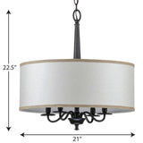 Progress Lighting Durrell 4-Light Matte Black Coastal Chandelier
