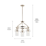 Kichler Everett 3-Light Polished Nickel Industrial Chandelier