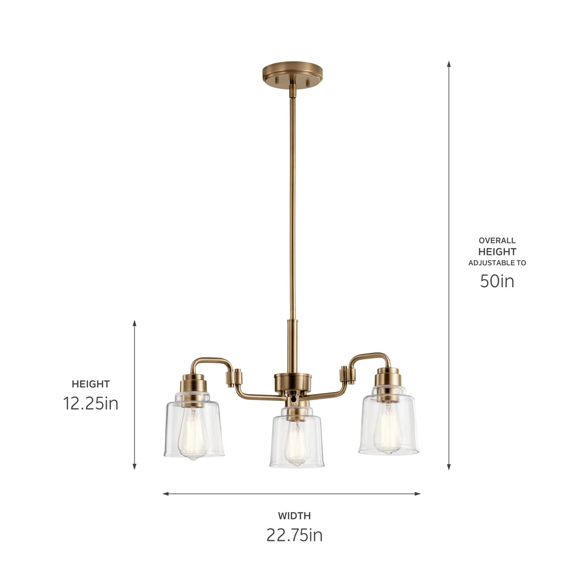 Kichler Aivian 3-Light Industrial Chandelier