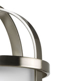 Progress Lighting Bay Court 1-Light Brushed Nickel Textured Glass Drum Pendant, 11.75-in x 18.25-in