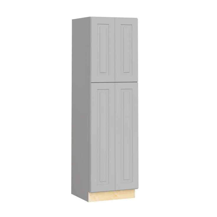 Home Decorators Collection Grayson 24 in. W x 24 in. D x 84 in. H Assembled Plywood Pantry Kitchen Cabinet in Pearl Gray with 4ROT Soft Close