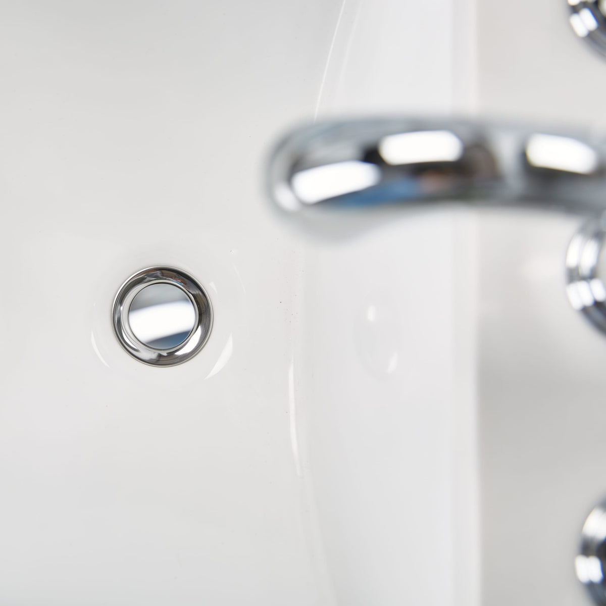 Project Source Dover Chrome 2‑Handle Widespread WaterSense Bathroom Sink Faucet with Drain