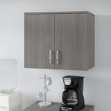 Bush Business Furniture Universal Storage 28.3464-in W x 24.1732-in H Wood Composite Platinum Gray Wall-mount Utility Storage Cabinet