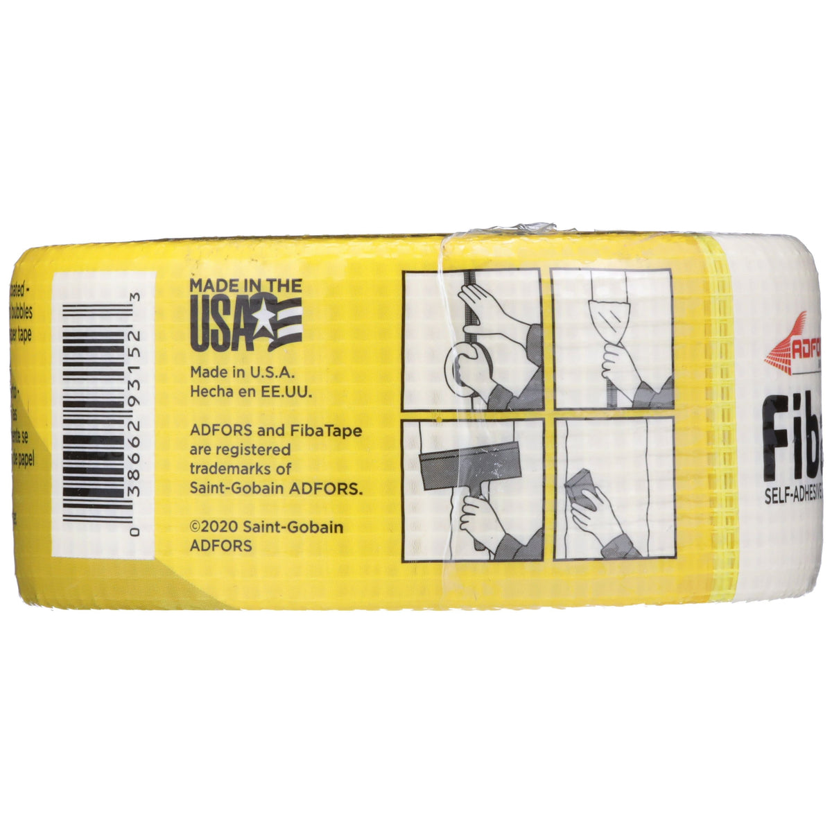 Saint-Gobain ADFORS FibaTape Standard Yellow 1.875-in x 180-ft Mesh Construction Self-adhesive Drywall Joint Tape