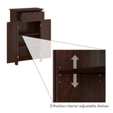 RiverRidge Hayward 23.63-in x 40.13-in x 11.81-in Dark Veneer Woodgrain Freestanding Linen Cabinet