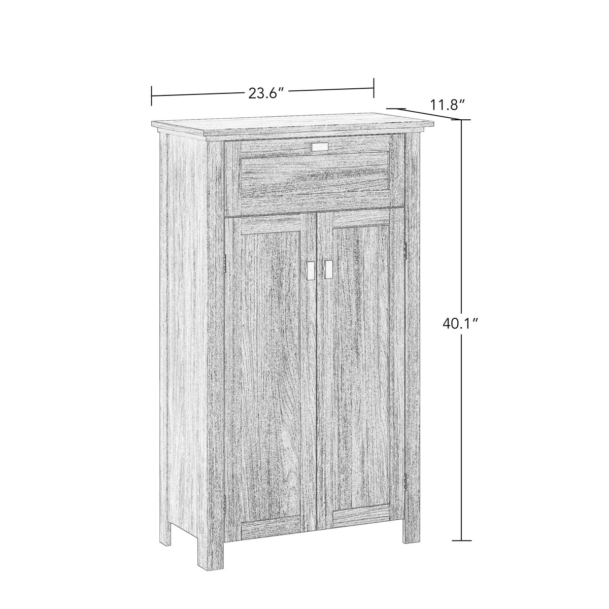 RiverRidge Hayward 23.63-in x 40.13-in x 11.81-in Dark Veneer Woodgrain Freestanding Linen Cabinet