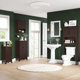 RiverRidge Hayward 23.63-in x 40.13-in x 11.81-in Dark Veneer Woodgrain Freestanding Linen Cabinet