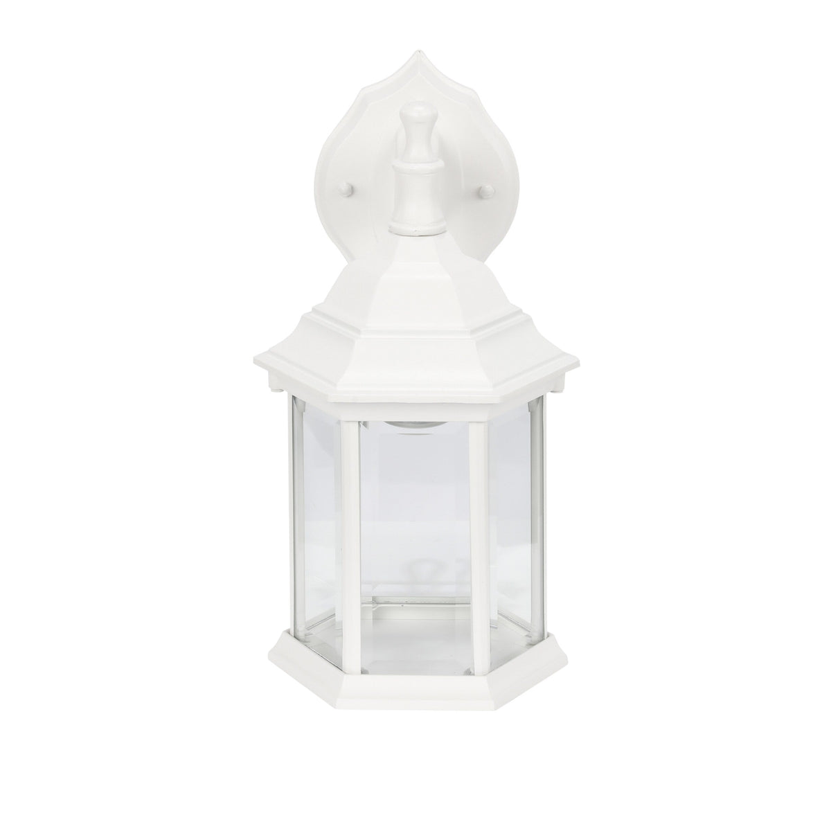 Project Source Henfield 11.81-in H Matte White Outdoor Wall Lantern, Medium Base (E-26)