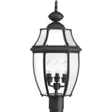 New Haven Collection 3-Light Outdoor Black Post Lamp