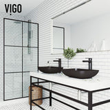VIGO Black Sottile Rectangular MatteShell Glass Bathroom Vessel Sink