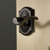 Accent Aged Bronze Passage Hall/Closet Door Lever with Camelot Trim - Super Arbor