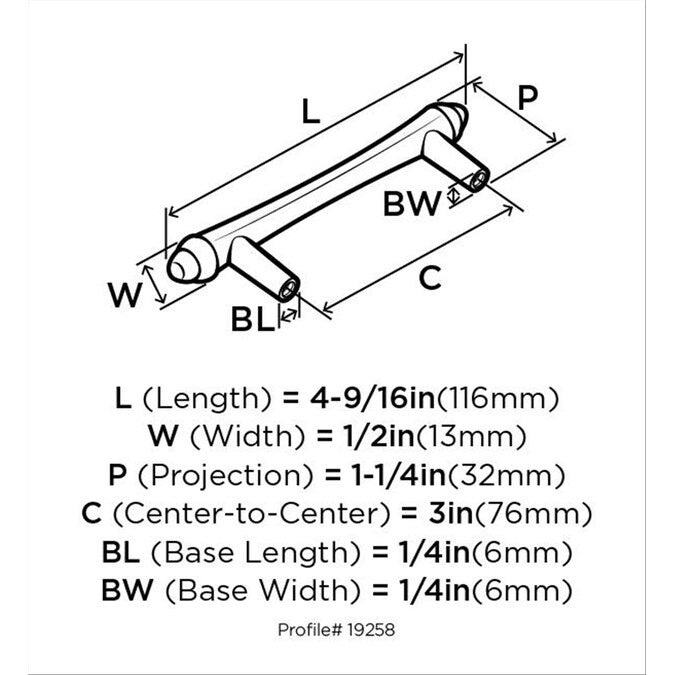 Amerock Divinity 3-in (76mm) Center to Center Satin Nickel Cylindrical Bar Drawer Pull
