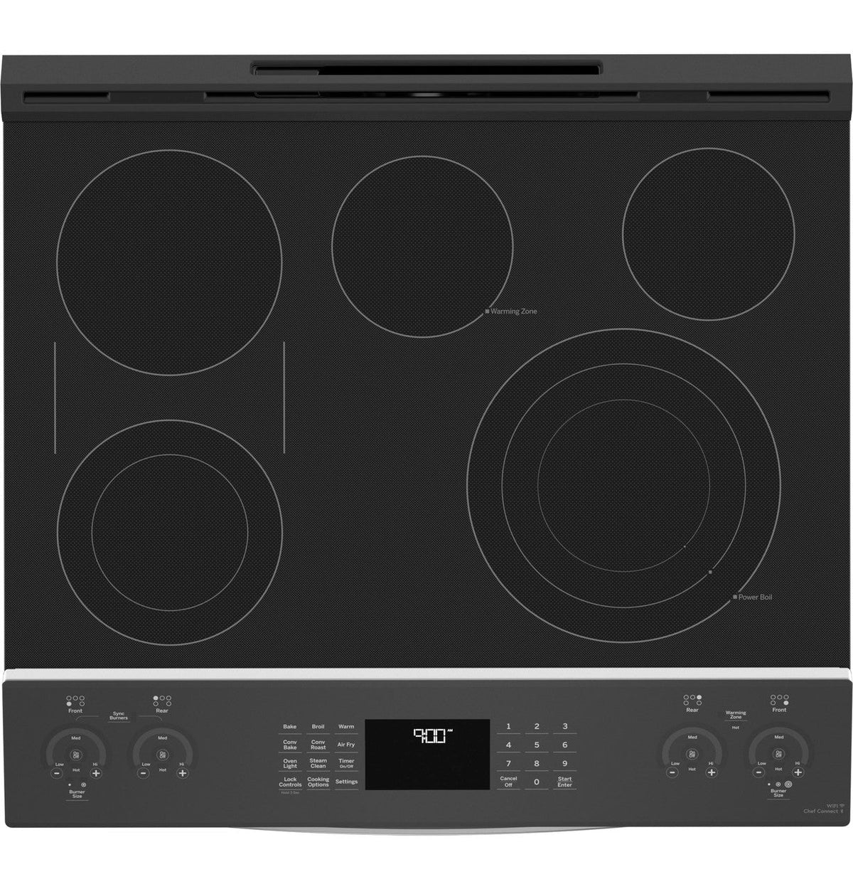 GE Profile 5.3 cu. ft. Electric Range with Steam-Cleaning Convection Oven and Air Fry in Stainless Steel