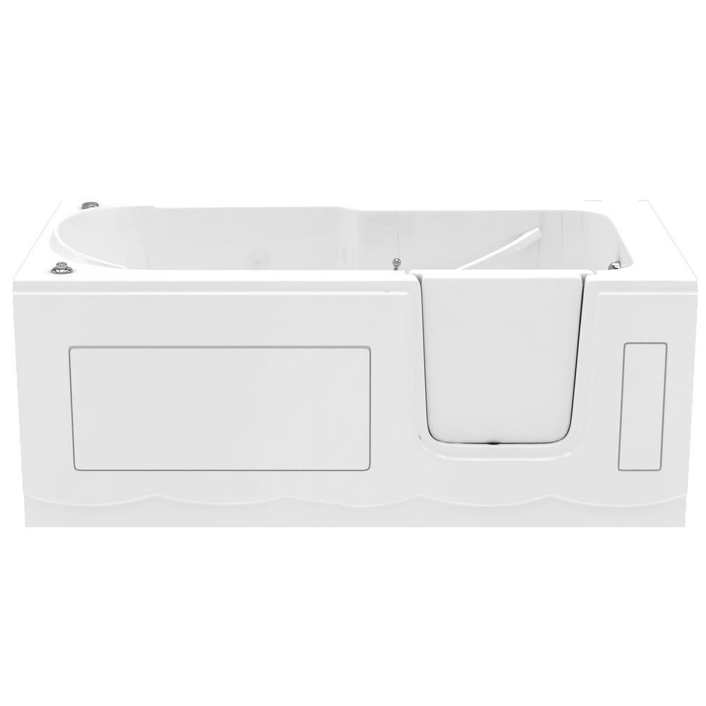 Nova Heated Step-In 5 ft. Walk-In Whirlpool Bathtub in White with Chrome Trim - Super Arbor