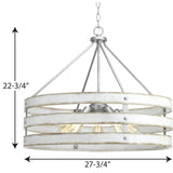 Progress Lighting Gulliver 5-Light Galvanized Industrial Drum Large Hanging Pendant Light