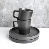 32-Piece Modern Black Matte Stoneware Dinnerware Set (Set for 8)