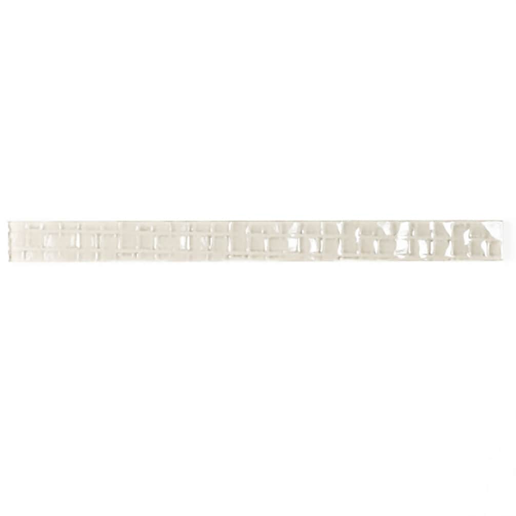 Abolos Metro Cubes Cream 1-in x 12-in Grooved Glass Brick look Wall Tile product image