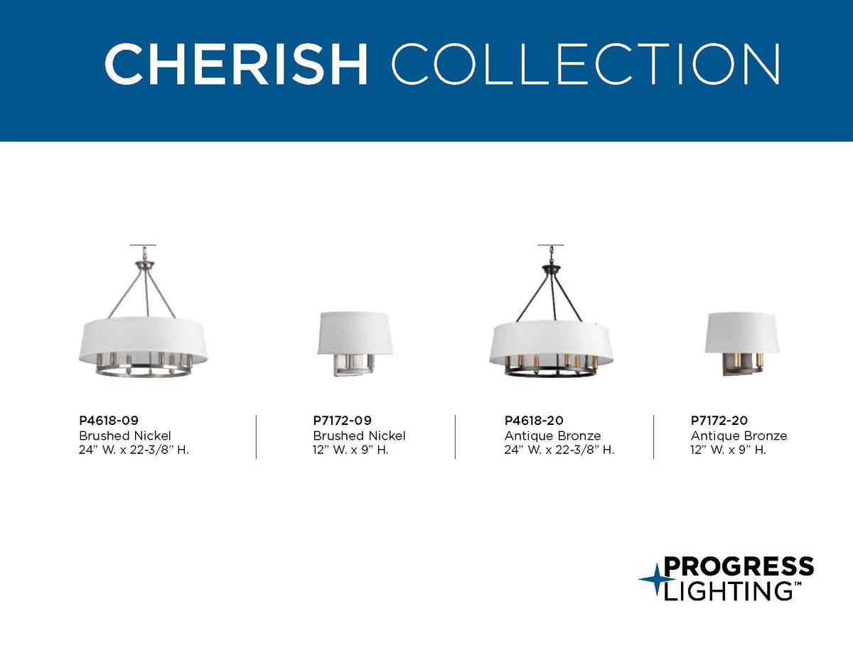 Progress Lighting Cherish 6-Light Brushed Gray Modern/Contemporary Chandelier