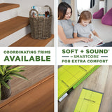 SMARTCORE Acacia Autumn hardwood flooring — carton and plank detail