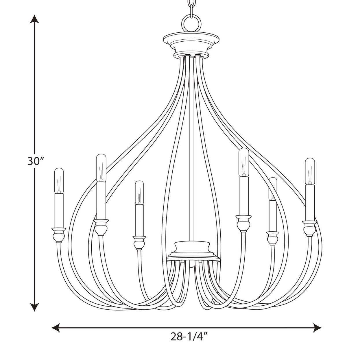 Progress Lighting Whisp 6-Light Gray Farmhouse Chandelier