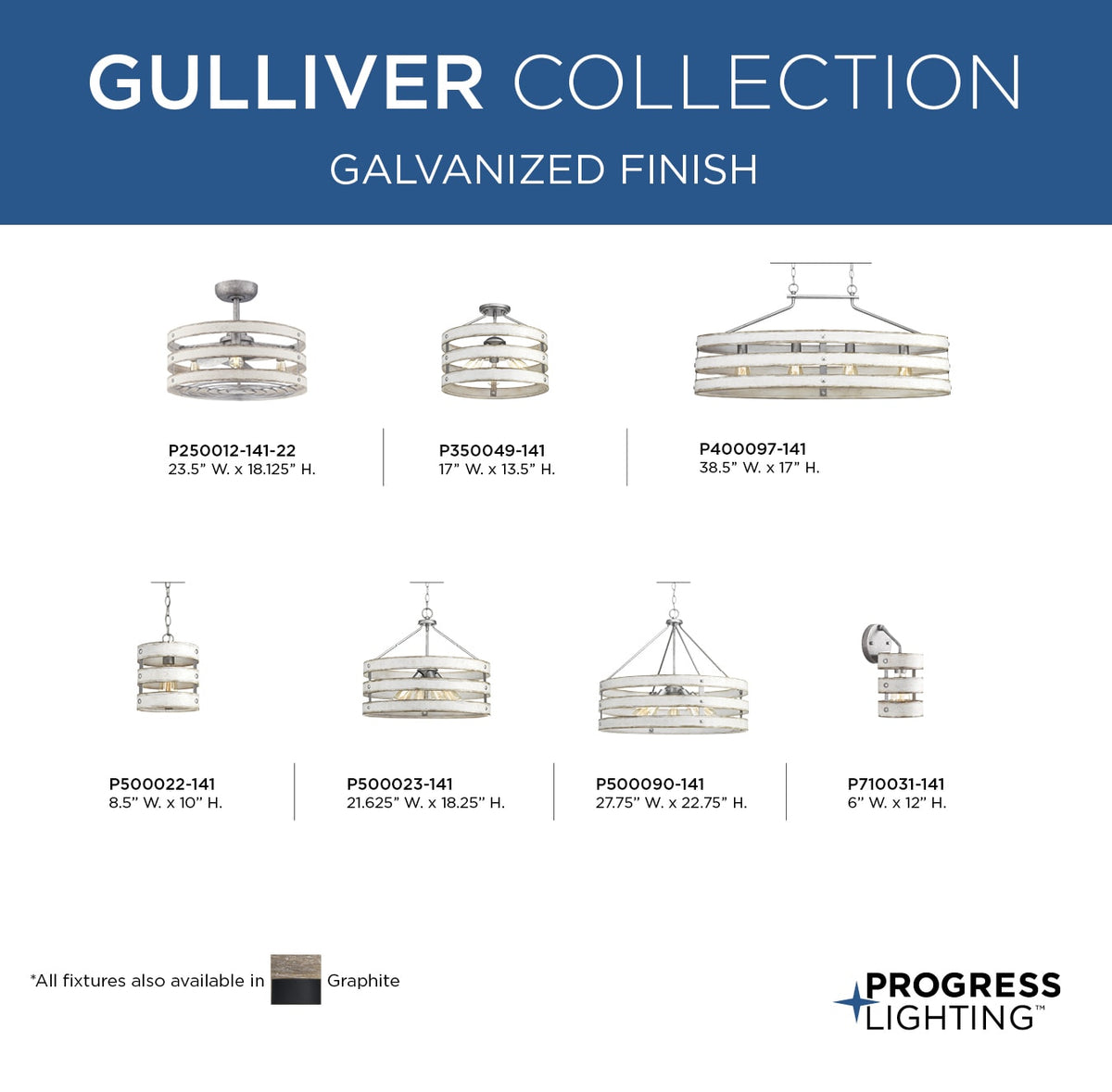 Progress Lighting Gulliver 8-Light Graphite with Weathered Oak Coastal Lantern Medium Hanging Pendant Light