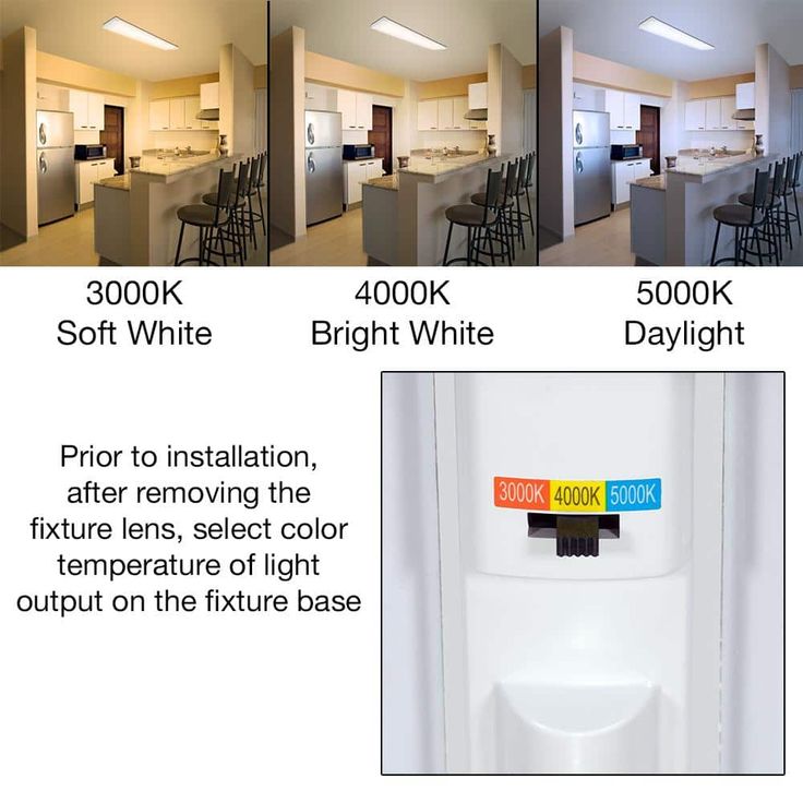 Commercial Electric 48 in. x 10 in. 4200 Lumens White End Caps Integrated LED Panel Light Selectable CCT Kitchen Lighting