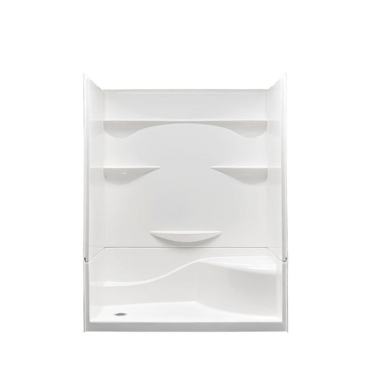 Varia 30 in. x 60 in x 76 in. 4 -pc AcrylX Acrylic Finished Shower Stall with Right Drain and Left Seat in White