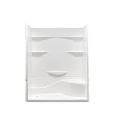 Varia 30 in. x 60 in x 76 in. 4 -pc AcrylX Acrylic Finished Shower Stall with Right Drain and Left Seat in White