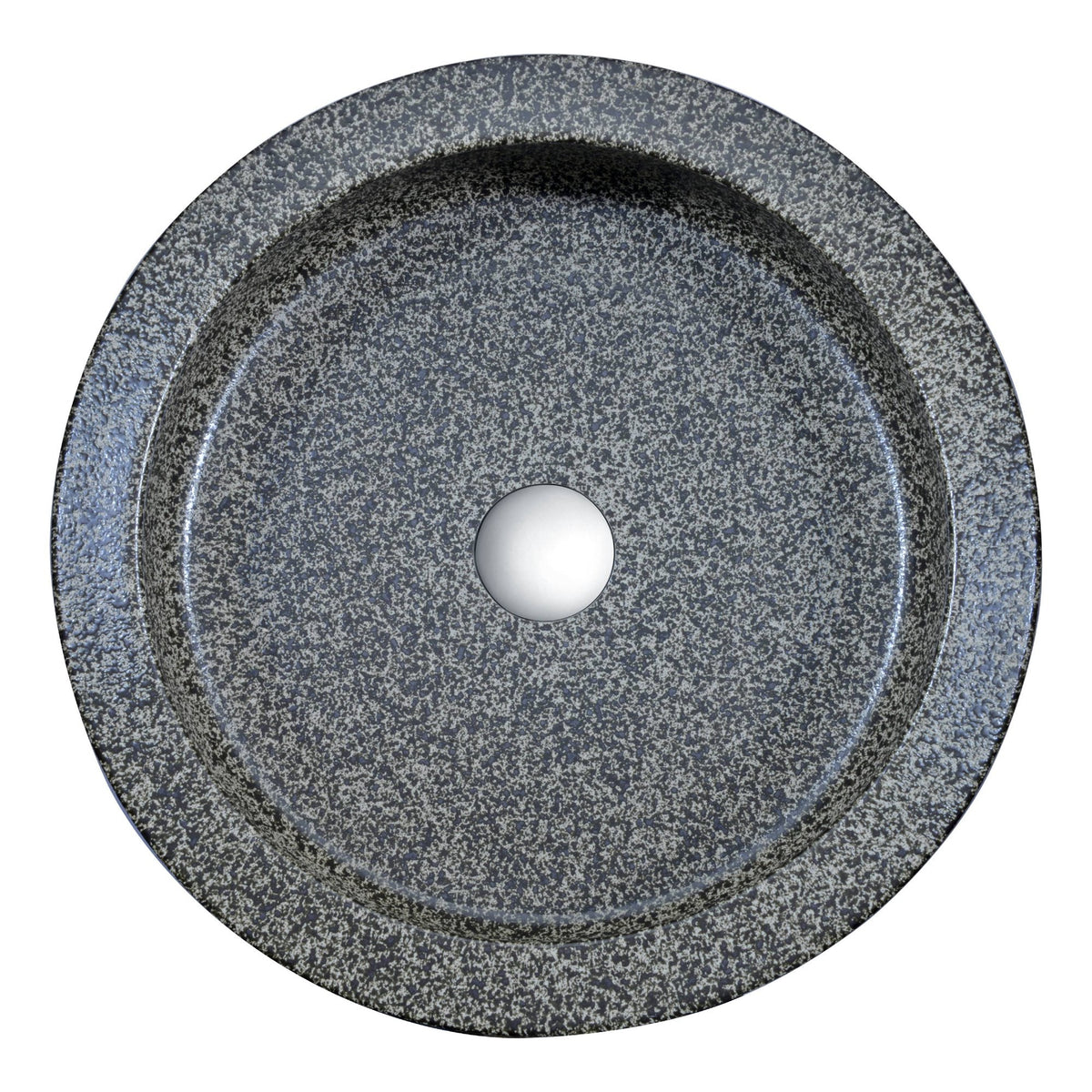 ANZZI Black Iro Round Vessel Sink, Speckled Stone, 16.5 x 5.7 in