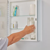 allen + roth 21-in x 31-in Surface Mount Frameless Mirrored Oval Medicine Cabinet