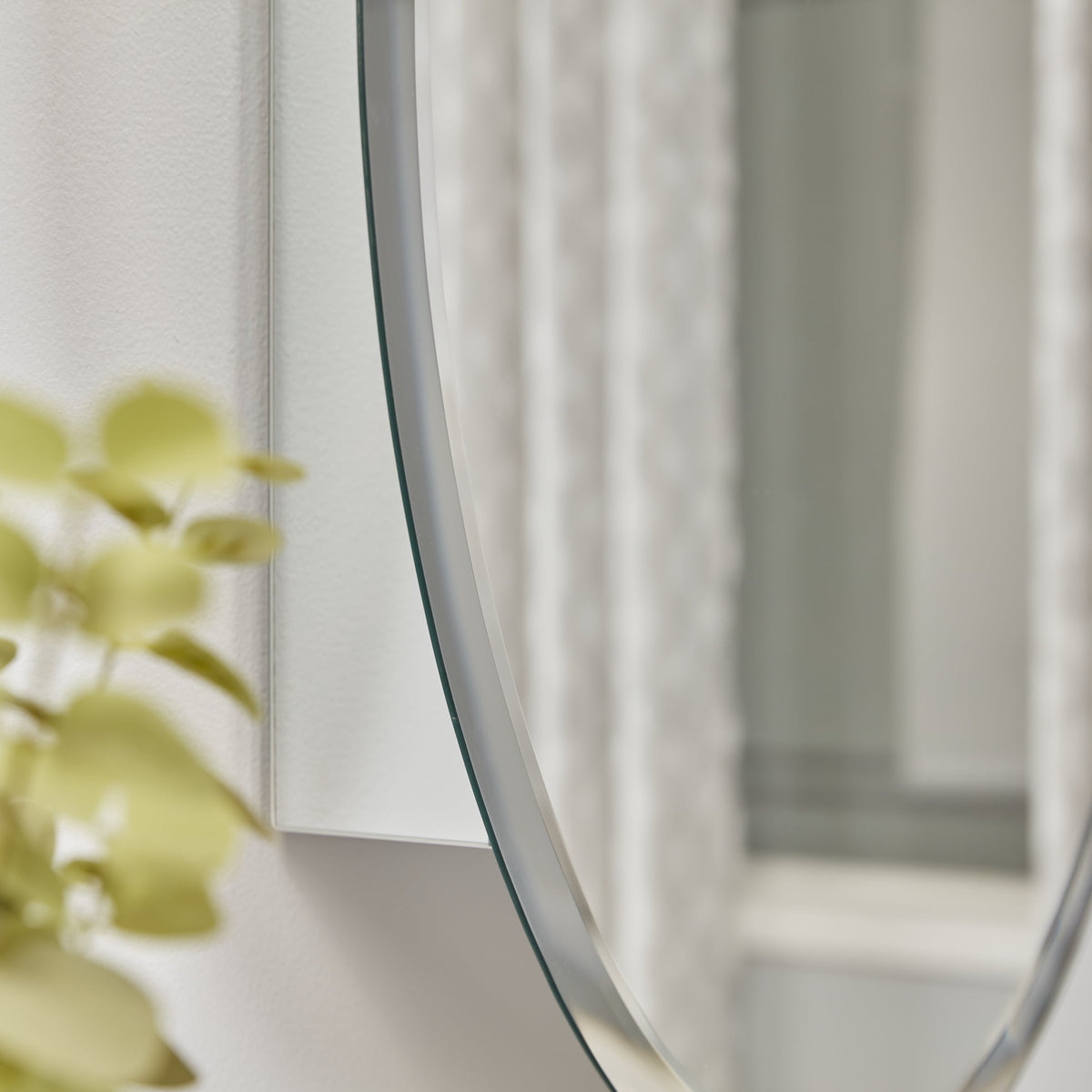 allen + roth 21-in x 31-in Surface Mount Frameless Mirrored Oval Medicine Cabinet