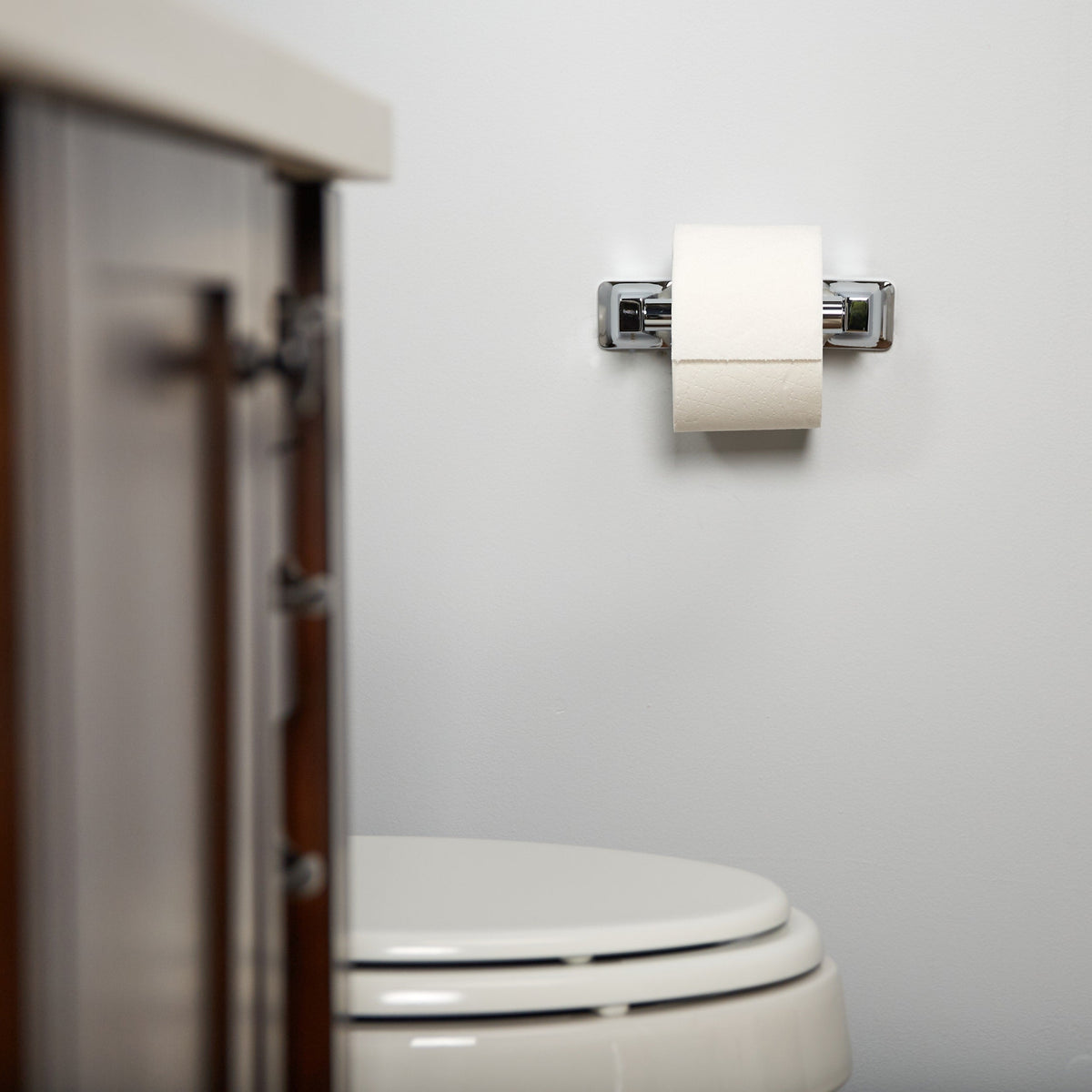 Project Source Seton Chrome Wall Mount Spring-Loaded Toilet Paper Holder