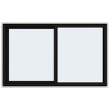 JELD-WEN FiniShield V-4500 59-1/2-in x 35-1/2-in x 3-in Jamb Left-Operable Vinyl Sliding Window, Black Exterior/White Interior, Full Screen Included