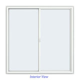 JELD-WEN FiniShield V-4500 59-1/2-in x 59-1/2-in x 3-in Jamb Left-Operable Vinyl Black Sliding Window, Full Screen Included