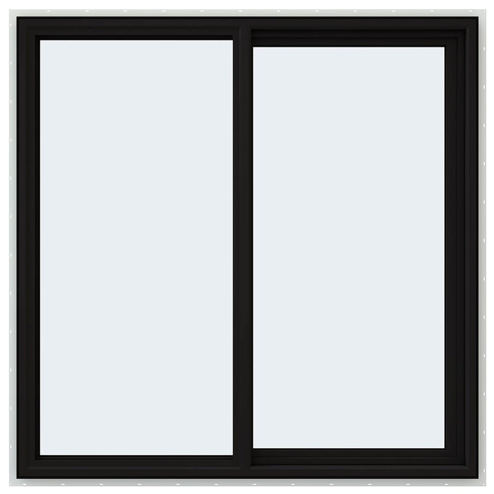 JELD-WEN FiniShield V-4500 59-1/2-in x 47-1/2-in x 3-in Jamb Right-Operable Vinyl Black Sliding Window, Full Screen Included