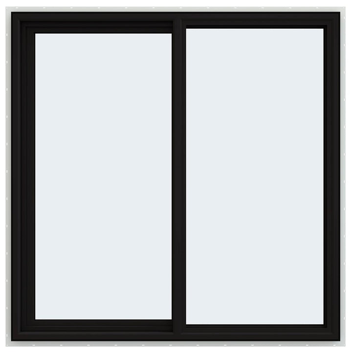 JELD-WEN FiniShield V-4500 59-1/2-in x 47-1/2-in x 3-in Jamb Left-Operable Vinyl Black Sliding Window, Full Screen Included