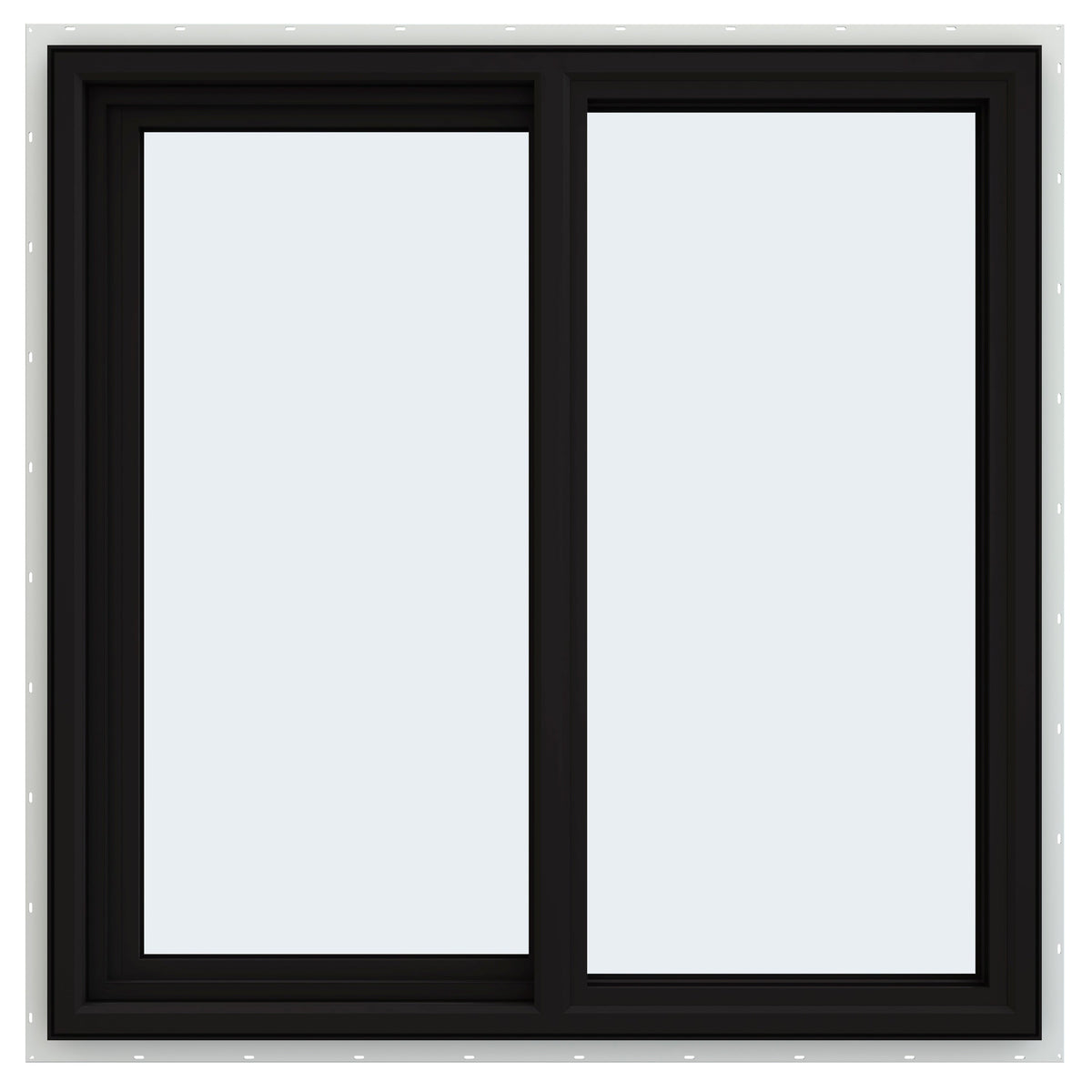 JELD-WEN FiniShield V-4500 35-1/2-in x 35-1/2-in x 3-in Jamb Left-Operable Vinyl Black Sliding Window, Full Screen Included