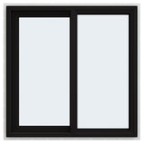JELD-WEN FiniShield V-4500 35-1/2-in x 35-1/2-in x 3-in Jamb Left-operable Vinyl Black Sliding Window Full Screen Included