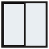 JELD-WEN FiniShield V-4500 59-1/2-in x 59-1/2-in x 3-in Jamb Left-Operable Vinyl Black Sliding Window, Full Screen Included