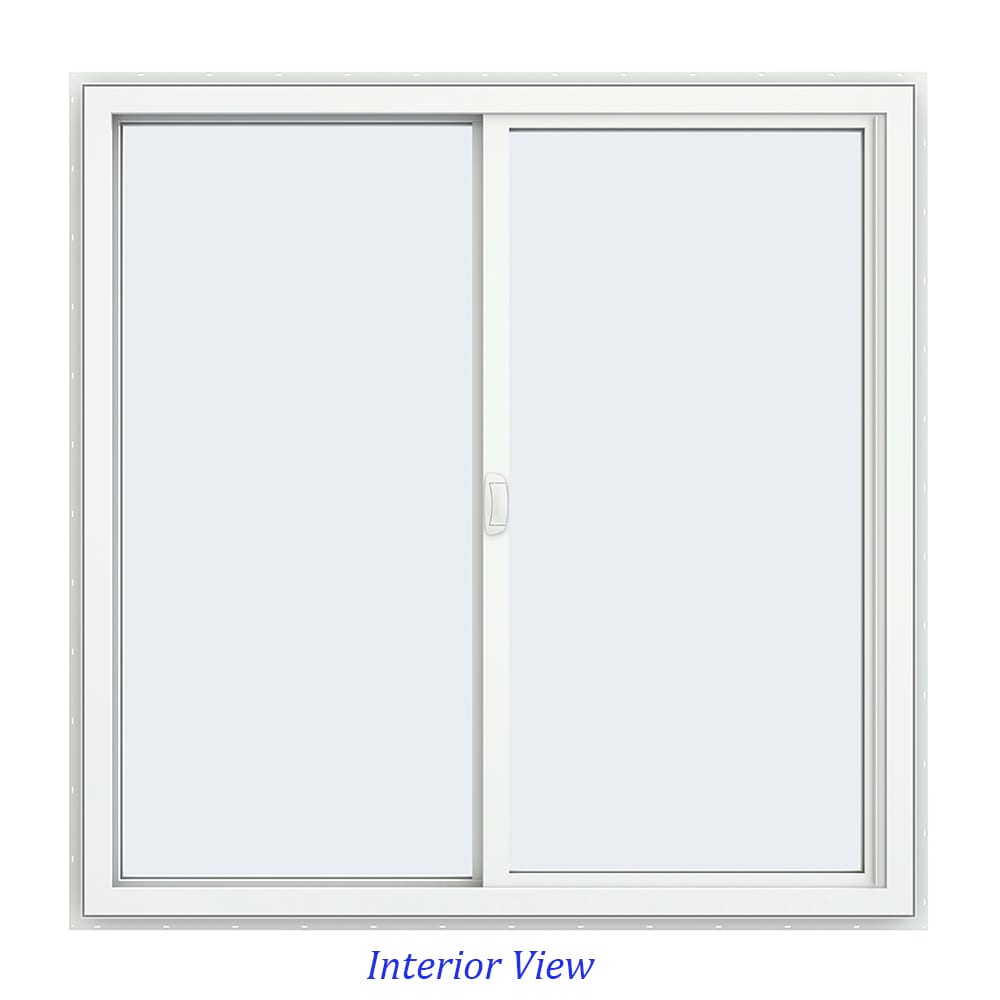 JELD-WEN FiniShield V-4500 59-1/2-in x 47-1/2-in x 3-in Jamb Left-Operable Vinyl Black Sliding Window, Full Screen Included