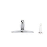 Project Source Chrome 1-Handle Deck-Mount Low-Arc Kitchen Faucet with Side Sprayer, Deck Plate Included