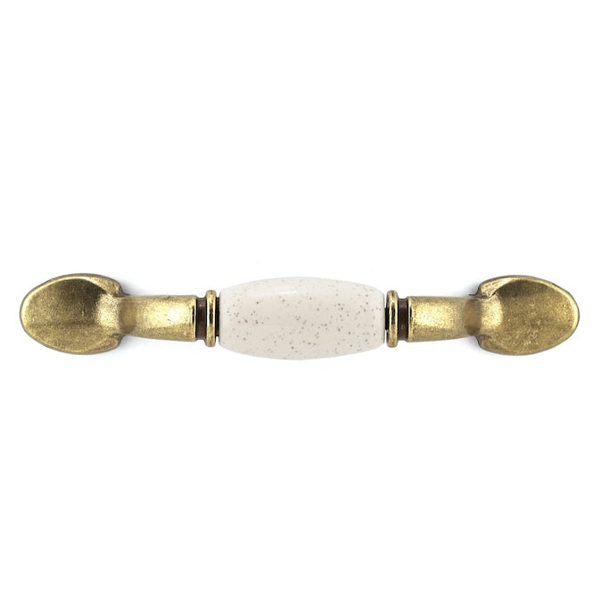 Richelieu 3-in (76mm) Center to Center Oatmeal and Burnished Brass Arch Handle Drawer Pull