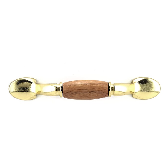 Richelieu 3-in Center to Center Oak and Brass Arch Handle Drawer Pull