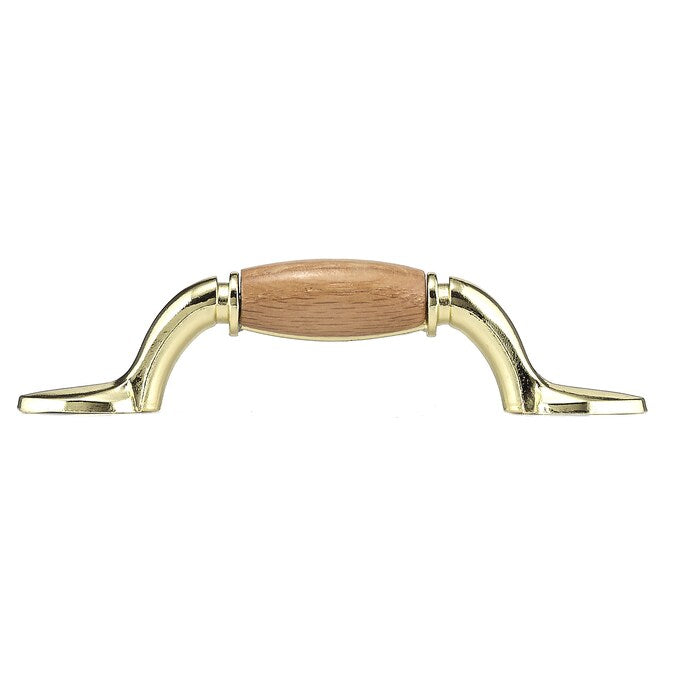 Richelieu 3-in Center to Center Oak and Brass Arch Handle Drawer Pull